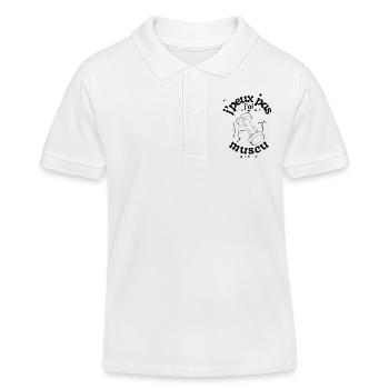 Ich kann nicht, ich habe Muskeln - Kinder Organic Poloshirt Mini Sprinter von Stanley/Stella - Weiß - Vorne