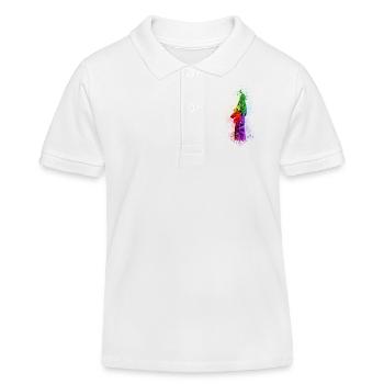 Multicolour Giraffe - Kids Organic Polo Shirt by Stanley/Stella - white - Front