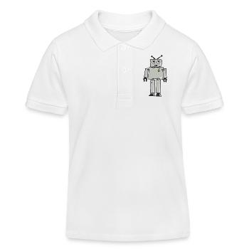 Roboter - Kinder Organic Poloshirt Mini Sprinter von Stanley/Stella - Weiß - Vorne