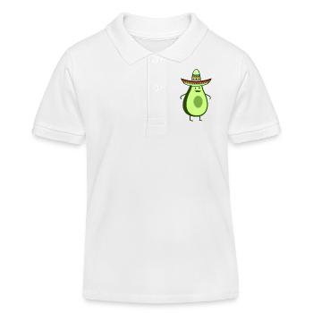 Drôle avocat mexicain - Polo enfant bio Stanley/Stella - blanc - Devant