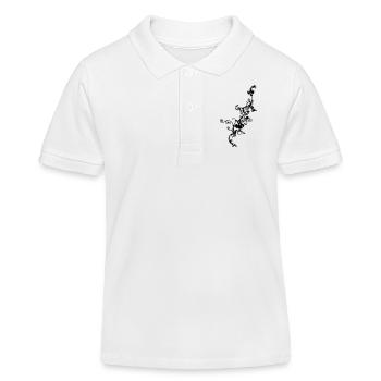 Ornement floral - Polo enfant bio Stanley/Stella - blanc - Devant