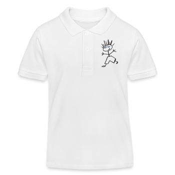 Cooler Junge mit Brille - Kinder Organic Poloshirt Mini Sprinter von Stanley/Stella - Weiß - Vorne
