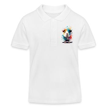 Guinea Pig - Cute Guinea Pig Pet - Kids Organic Polo Shirt by Stanley/Stella - white - Front