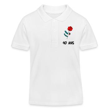 40. 40 YEARS. 40th ANNIVERSARY. 40 YEARS ANNIVERSARY. - Kids Organic Polo Shirt by Stanley/Stella - white - Front