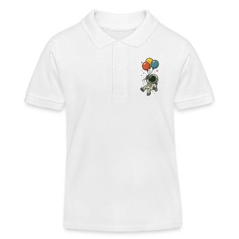 Astronaute avec des ballons - Polo enfant bio Stanley/Stella - blanc - Devant