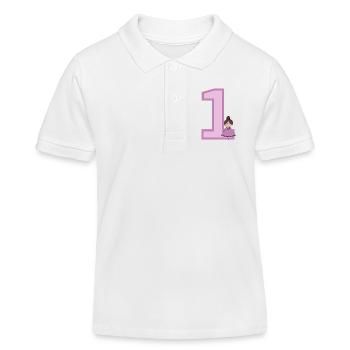 Zahl 1 - Kinder Organic Poloshirt Mini Sprinter von Stanley/Stella - Weiß - Vorne
