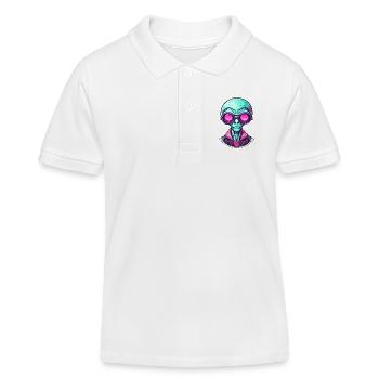 Alien / Außerirdisch / Ovni / Zone 51 / Tout / Mars - Polo enfant bio Stanley/Stella - blanc - Devant