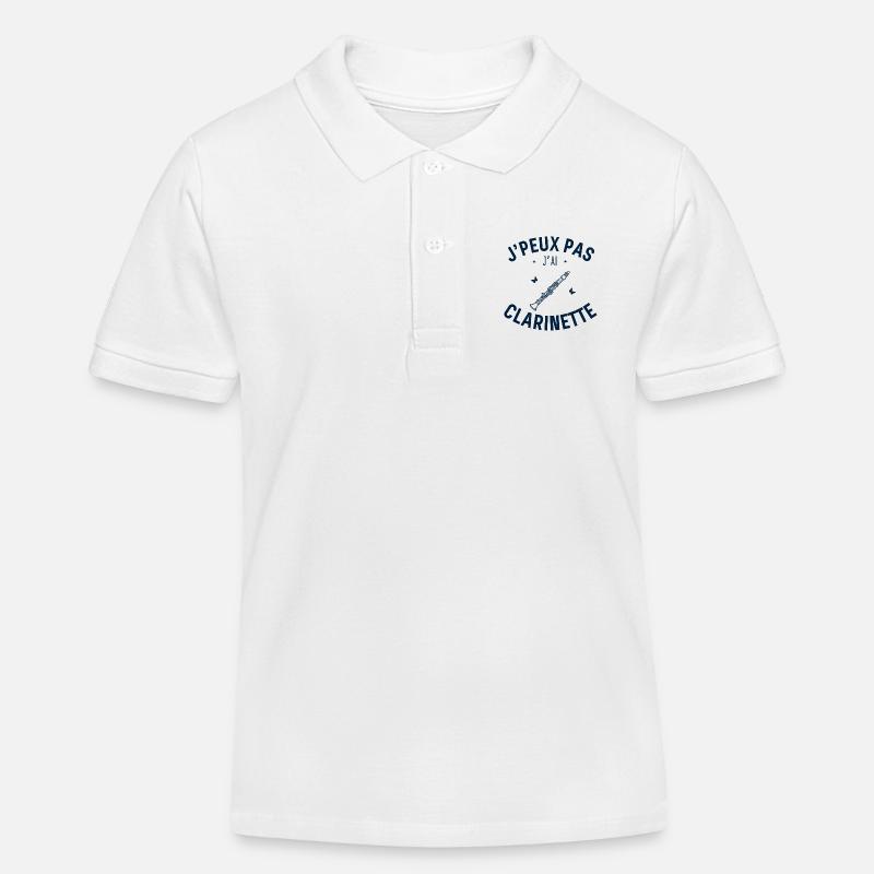 J'Peux pas j'ai Clarinette - Polo enfant bio Stanley/Stella - blanc