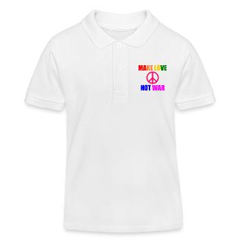 Make love not war - Polo enfant bio Stanley/Stella - blanc - Devant