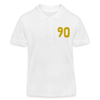 90. 90 JAHRE. 90-JÄHRIGES JUBILÄUM. 90-JÄHRIGES JUBILÄUM. - Kinder Organic Poloshirt Mini Sprinter von Stanley/Stella - Weiß - Vorne