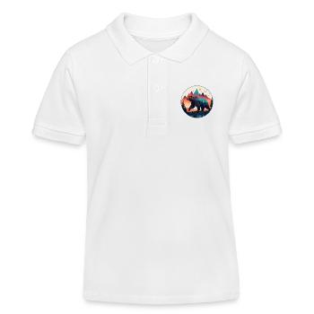 Grizzly Bear Kodiak Bear Silhouette d’ours brun - Polo enfant bio Stanley/Stella - blanc - Devant