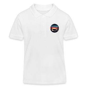 Grizzly Bear Kodiak Bear Silhouette d’ours brun - Polo enfant bio Stanley/Stella - blanc - Devant