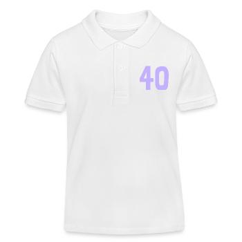 40. 40 JAHRE. 40-JÄHRIGES JUBILÄUM. 40-JÄHRIGES JUBILÄUM. - Kinder Organic Poloshirt Mini Sprinter von Stanley/Stella - Weiß - Vorne