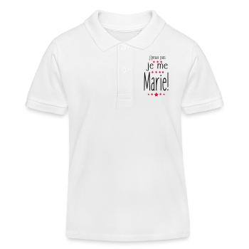 Je Me MARIe,citations,message,mariage - Polo enfant bio Stanley/Stella - blanc - Devant