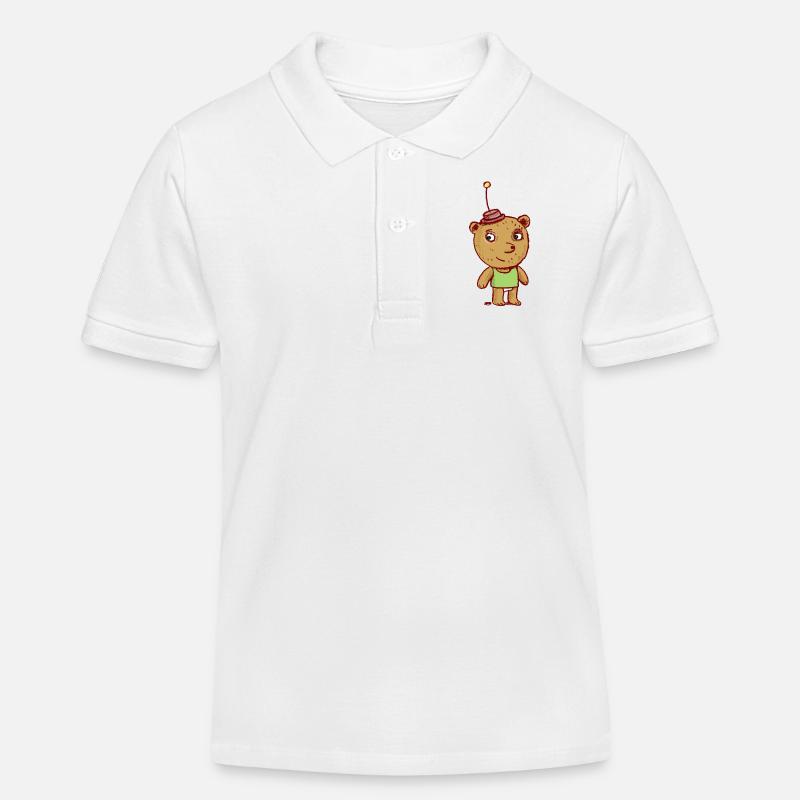 Bär - Kinder Organic Poloshirt Mini Sprinter von Stanley/Stella - Weiß
