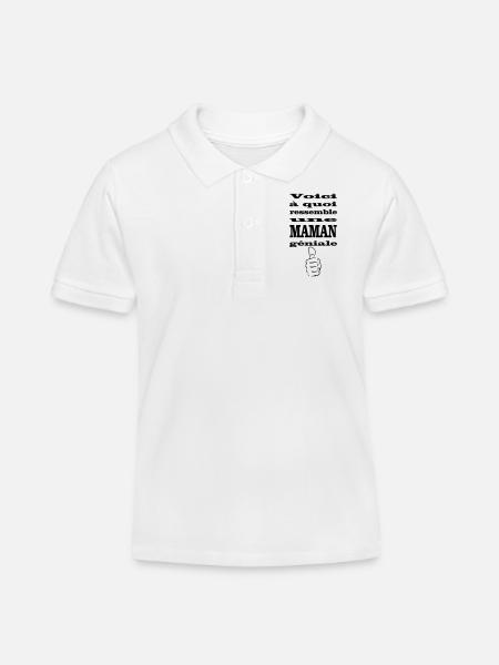 maman géniale - Polo enfant bio Stanley/Stella - blanc