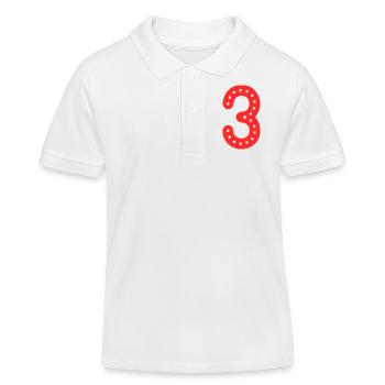 3 YEARS. 3rd ANNIVERSARY. BIRTHDAY 3 YEARS. 3 - Kids Organic Polo Shirt by Stanley/Stella - white - Front