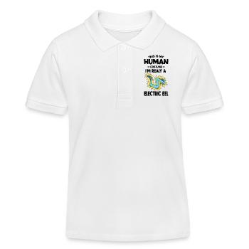Das ist mein menschliches Kostüm Ich bin wirklich ein Aal elektrisch - Kinder Organic Poloshirt Mini Sprinter von Stanley/Stella - Weiß - Vorne