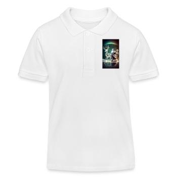 Renne avec Père Noël futuriste - Polo enfant bio Stanley/Stella - blanc - Devant