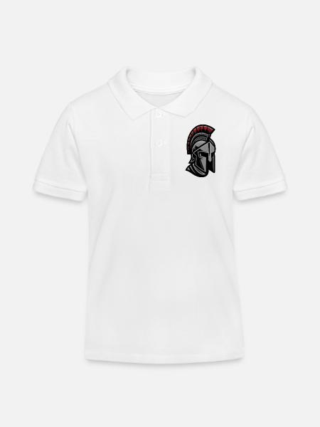 Casque Leonidas Spartan Warrior - Polo enfant bio Stanley/Stella - blanc