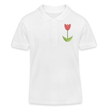 tulipe rouge - Polo enfant bio Stanley/Stella - blanc - Devant