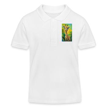 Girafe Peinture Peinture Art bande dessinée - Polo enfant bio Stanley/Stella - blanc - Devant