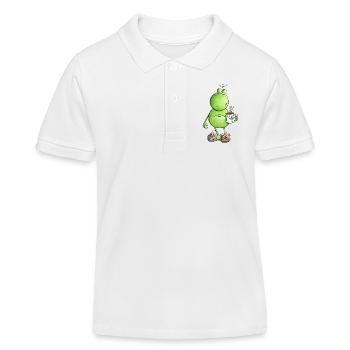 Müder Morgenmuffel Frosch I Verschlafen I Kaffee - Kinder Organic Poloshirt Mini Sprinter von Stanley/Stella - Weiß - Vorne