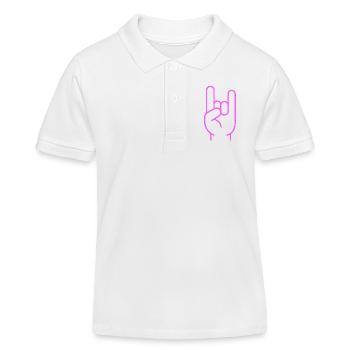 Rock Hand - Festival French Fries Fork Rock Music Metal - Kids Organic Polo Shirt by Stanley/Stella - white - Front