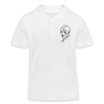 Schwarzer geometrischer Mensch - Kinder Organic Poloshirt Mini Sprinter von Stanley/Stella - Weiß - Vorne
