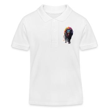 Multicolored Lion - Kids Organic Polo Shirt by Stanley/Stella - white - Front