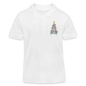 Farbenpunkt Baum Minimalismus - Kinder Organic Poloshirt Mini Sprinter von Stanley/Stella - Weiß - Vorne