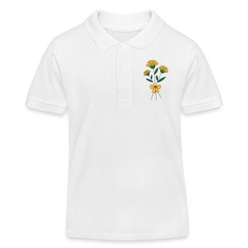 Bouquet de fleurs tricolore - Polo enfant bio Stanley/Stella - blanc - Devant