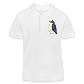 Niedlicher Pinguin im Origami Stil - Kinder Organic Poloshirt Mini Sprinter von Stanley/Stella - Weiß - Vorne