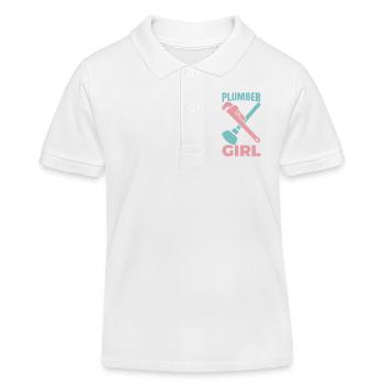 Plombière Fille - Polo enfant bio Stanley/Stella - blanc - Devant