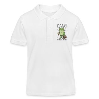 Grenouille fatiguée lundi - Polo enfant bio Stanley/Stella - blanc - Devant