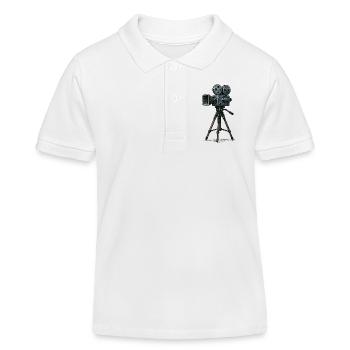 Vintage Film Camera Tripod - Kids Organic Polo Shirt by Stanley/Stella - white - Front