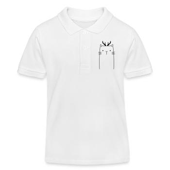 Christmas Cat - Kids Organic Polo Shirt by Stanley/Stella - white - Front