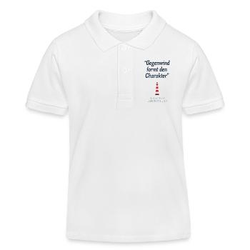 Gegenwind formt den Charakter – Norddeutsch - Kinder Organic Poloshirt Mini Sprinter von Stanley/Stella - Weiß - Vorne