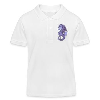 Hippocampe Licorne Violet Violet - Polo enfant bio Stanley/Stella - blanc - Devant