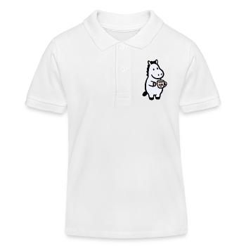 HerzHippo Kaffee Begleiter - Kinder Organic Poloshirt Mini Sprinter von Stanley/Stella - Weiß - Vorne