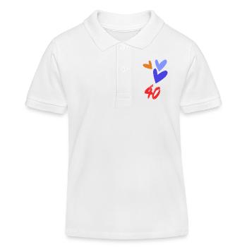 40. 40 YEARS. 40th ANNIVERSARY. 40 YEARS ANNIVERSARY. - Kids Organic Polo Shirt by Stanley/Stella - white - Front