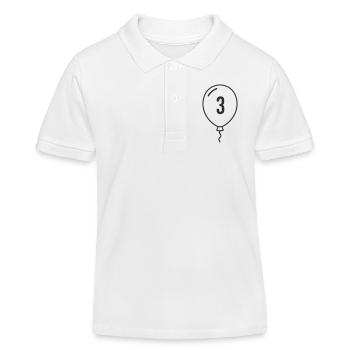 Balloon Number 3 – Birthday & Party Design - Kids Organic Polo Shirt by Stanley/Stella - white - Front