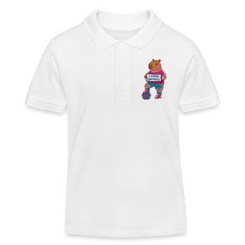 Fußball-Capybara – Abschlagdesign – Fußballfan-Geschenk - Kinder Organic Poloshirt Mini Sprinter von Stanley/Stella - Weiß - Vorne