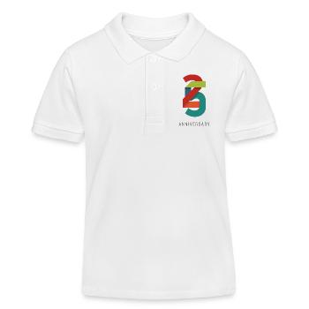 25 ans – Design anniversaire moderne - Polo enfant bio Stanley/Stella - blanc - Devant