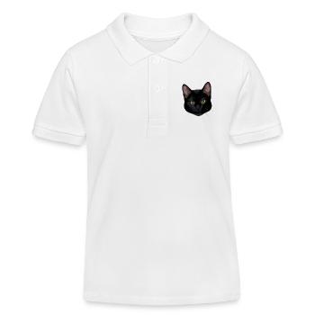 Visage de Chat Noir - Polo enfant bio Stanley/Stella - blanc - Devant