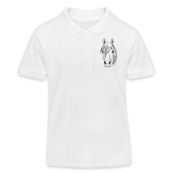 Vecteur tête de cheval - Polo enfant bio Stanley/Stella - blanc - Devant