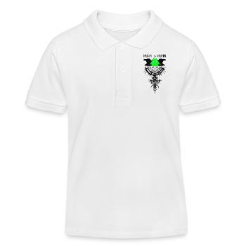 Hugin and Munin Ravens Odin's Vikings & Celts - Kids Organic Polo Shirt by Stanley/Stella - white - Front
