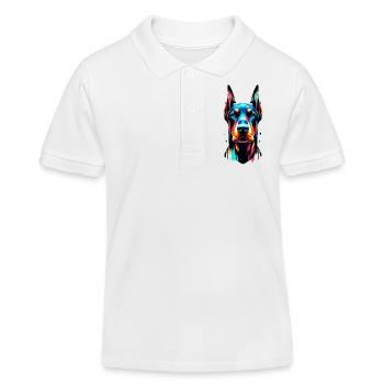 Chien peint quatre - Polo enfant bio Stanley/Stella - blanc - Devant