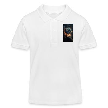 Darstellung einer Hand, die scheinbar die Erde häl - Kinder Organic Poloshirt Mini Sprinter von Stanley/Stella - Weiß - Vorne