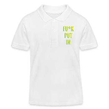 Provocative neon text graphics - Kids Organic Polo Shirt by Stanley/Stella - white - Front